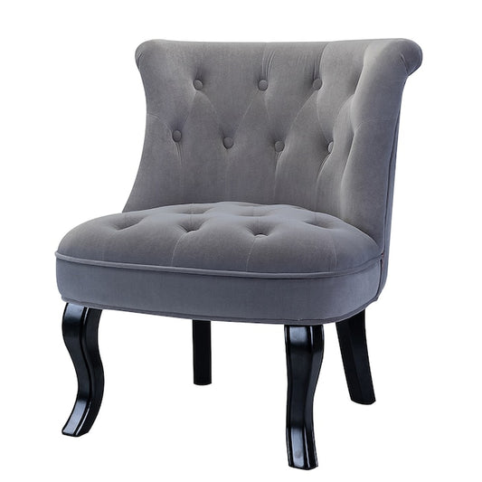 14 Karat Home Bonazzi Grey Tufted Accent Chair